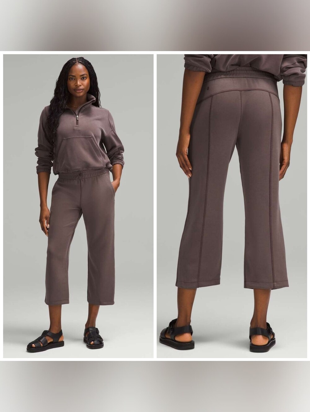 Lululemon Softstreme High-Rise Straight-Leg Cropped Pants Espresso, Size 2